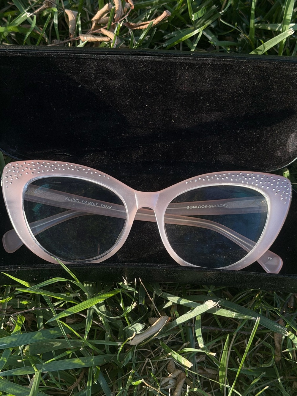 Rare BonLook Keiko Barbie Pink Studded Cat Eye Frames 51/19/145 - Picture 6 of 8